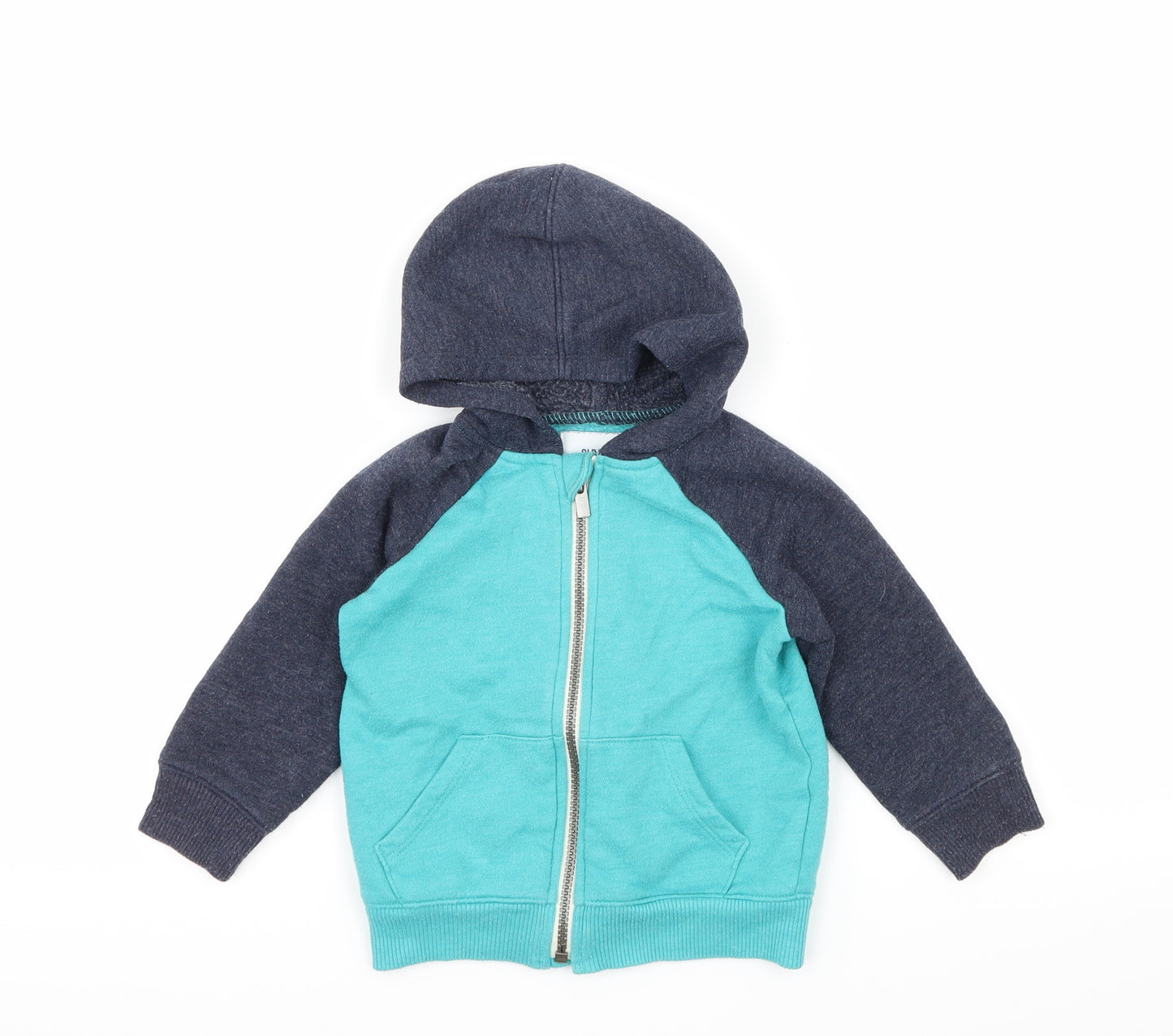 Old Navy Boys Blue Colourblock Jersey Full Zip Jumper Size 18-24 Months