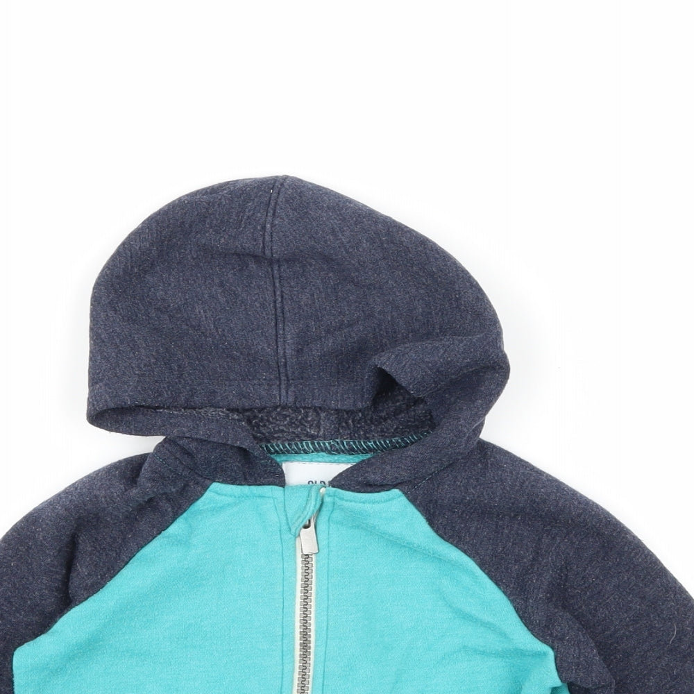 Old Navy Boys Blue Colourblock Jersey Full Zip Jumper Size 18-24 Months