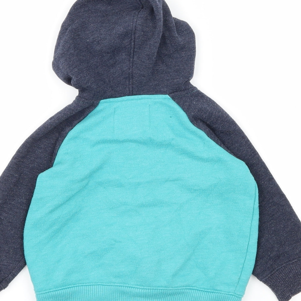 Old Navy Boys Blue Colourblock Jersey Full Zip Jumper Size 18-24 Months