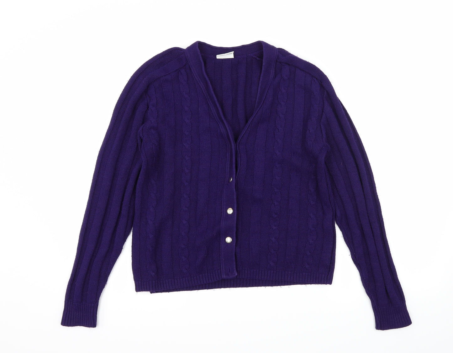 St Michael Womens Purple  Knit Cardigan Jumper Size 10