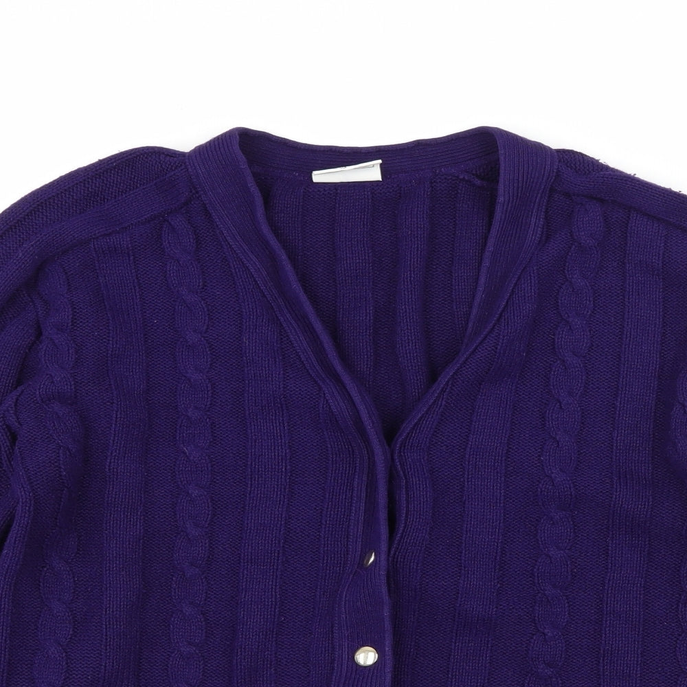 St Michael Womens Purple  Knit Cardigan Jumper Size 10