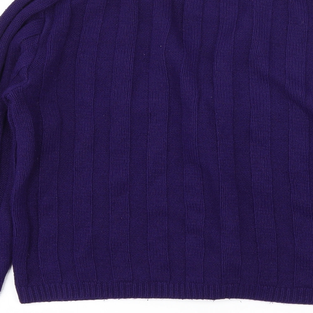 St Michael Womens Purple  Knit Cardigan Jumper Size 10
