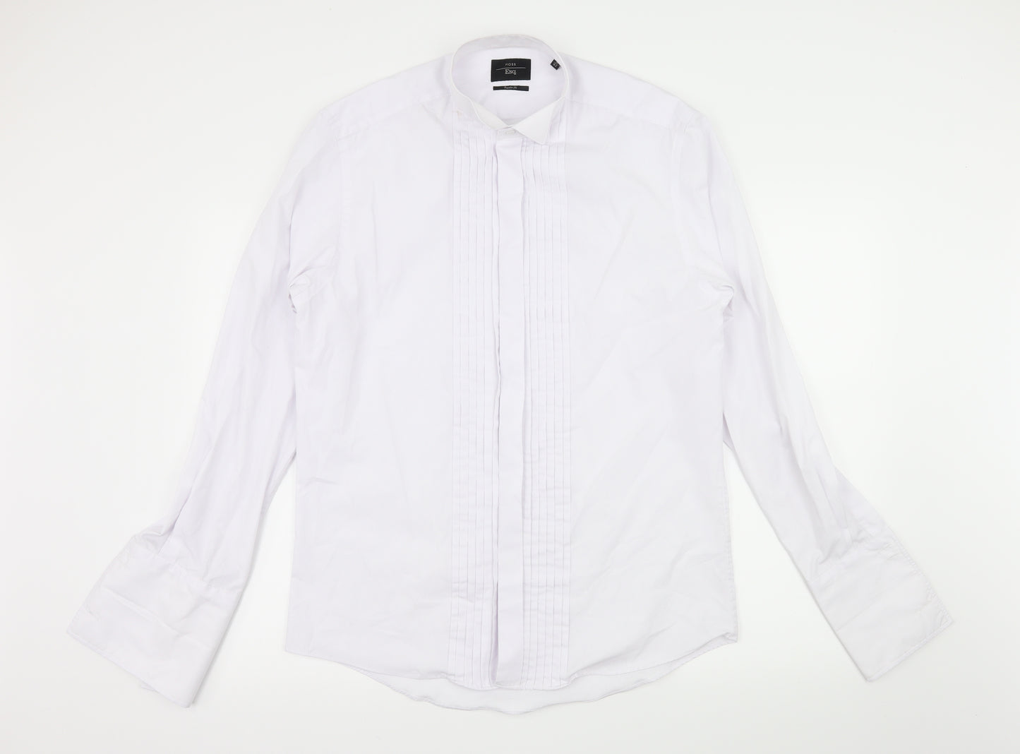 Moss Mens White    Dress Shirt Size 15.5