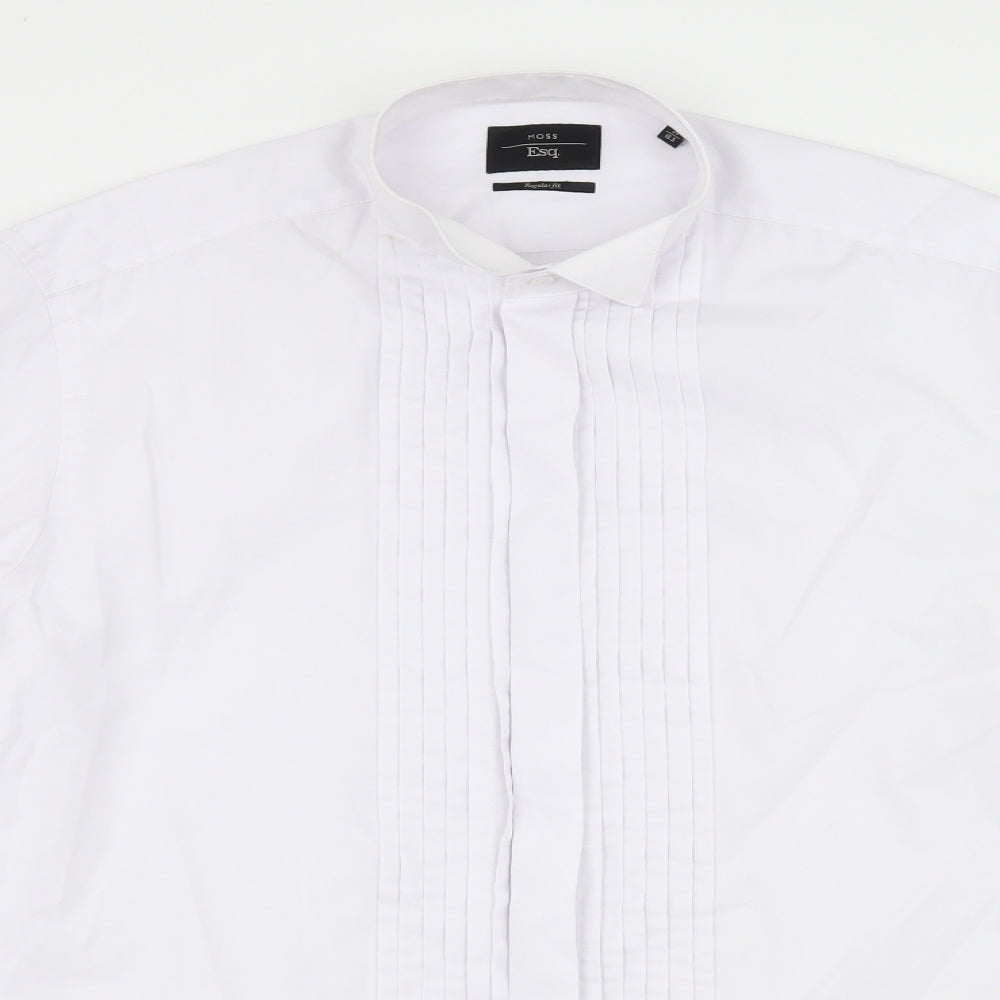Moss Mens White    Dress Shirt Size 15.5