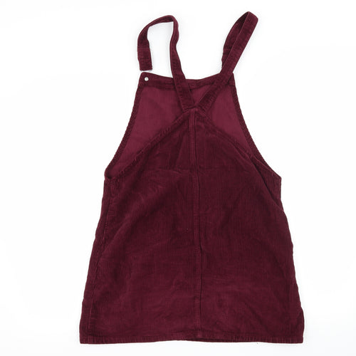 Topshop Womens Purple  Corduroy Pinafore/Dungaree Dress  Size 12