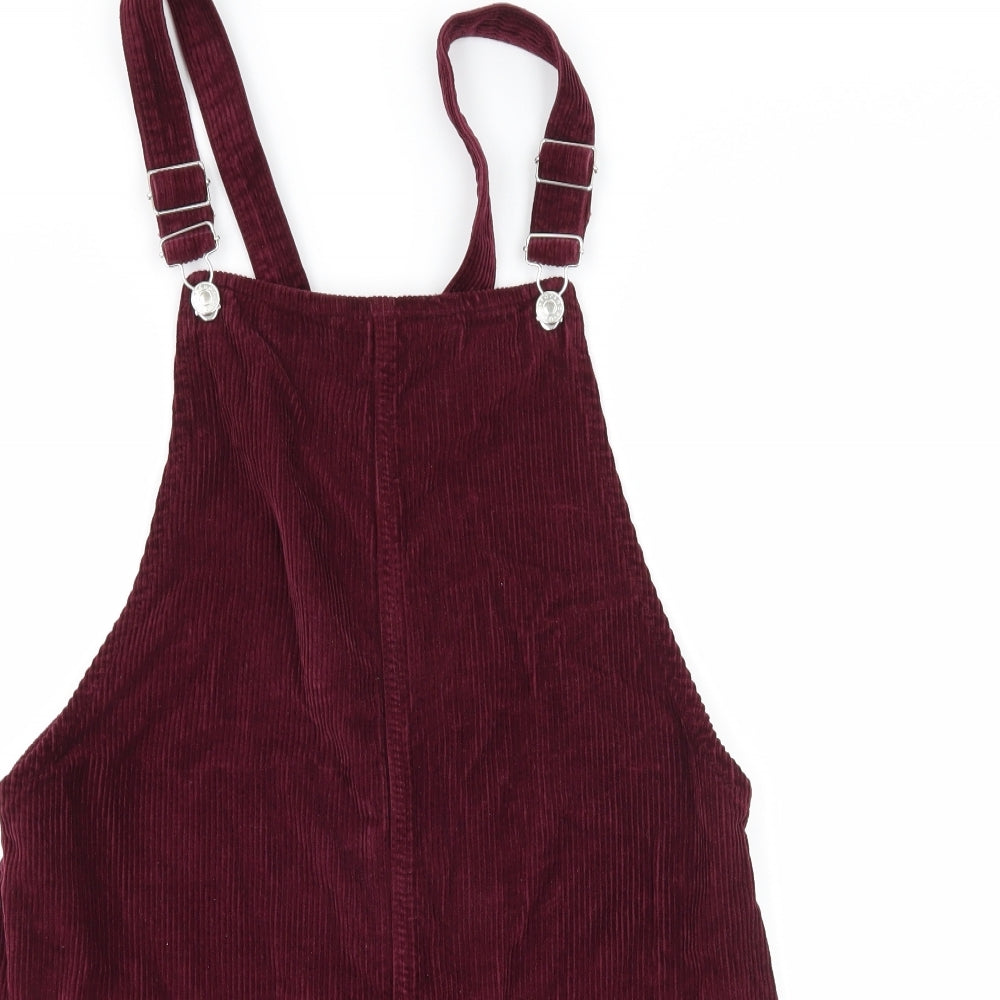 Topshop Womens Purple  Corduroy Pinafore/Dungaree Dress  Size 12