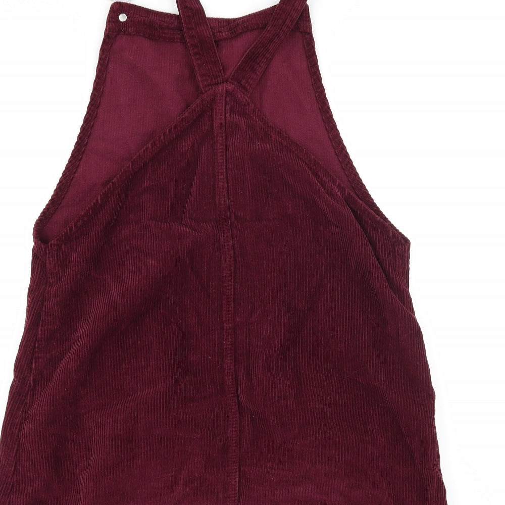 Topshop Womens Purple  Corduroy Pinafore/Dungaree Dress  Size 12