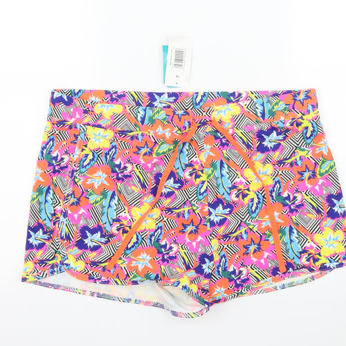 Papaya Womens Multicoloured Floral Jersey Sweat Shorts Size 14