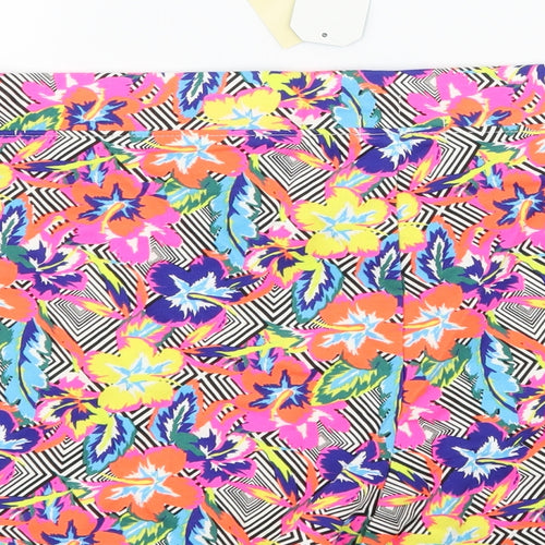 Papaya Womens Multicoloured Floral Jersey Sweat Shorts Size 14