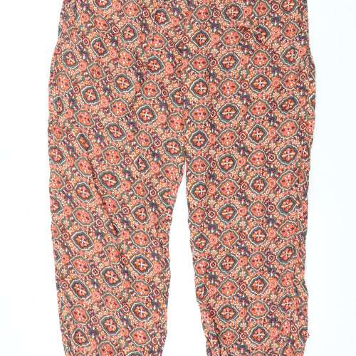 Fat Face Womens Orange Geometric  Trousers  Size 16 L27 in