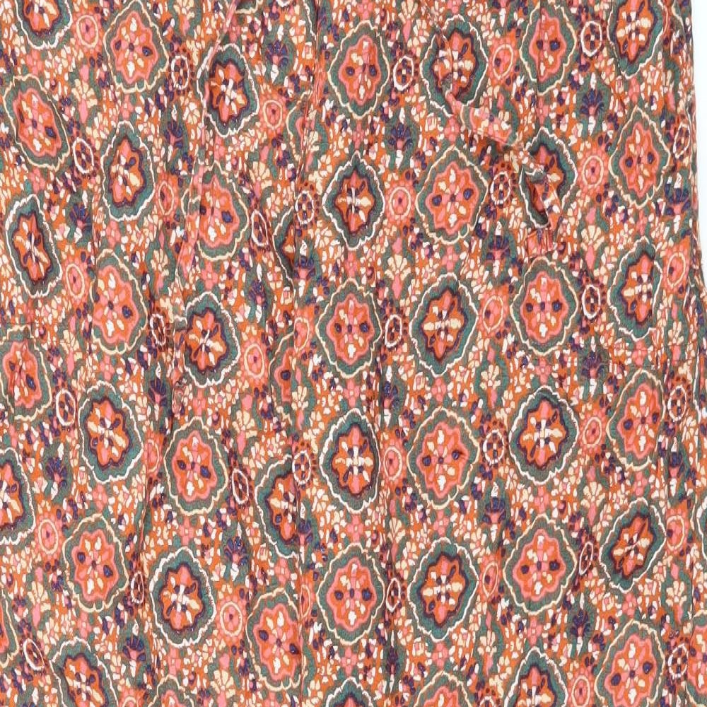 Fat Face Womens Orange Geometric  Trousers  Size 16 L27 in