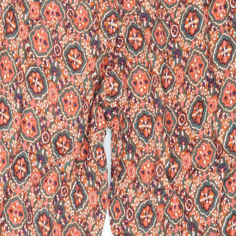 Fat Face Womens Orange Geometric  Trousers  Size 16 L27 in