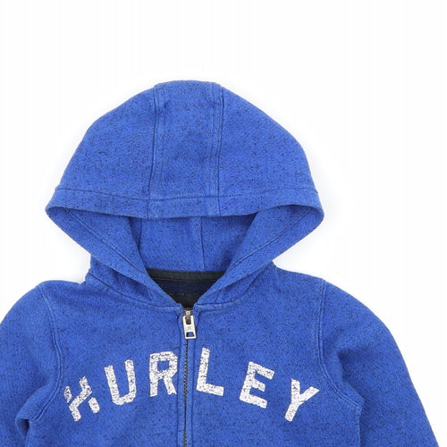 Hurley Boys Blue  Jersey Full Zip Hoodie Size 4 Years  - Hurley