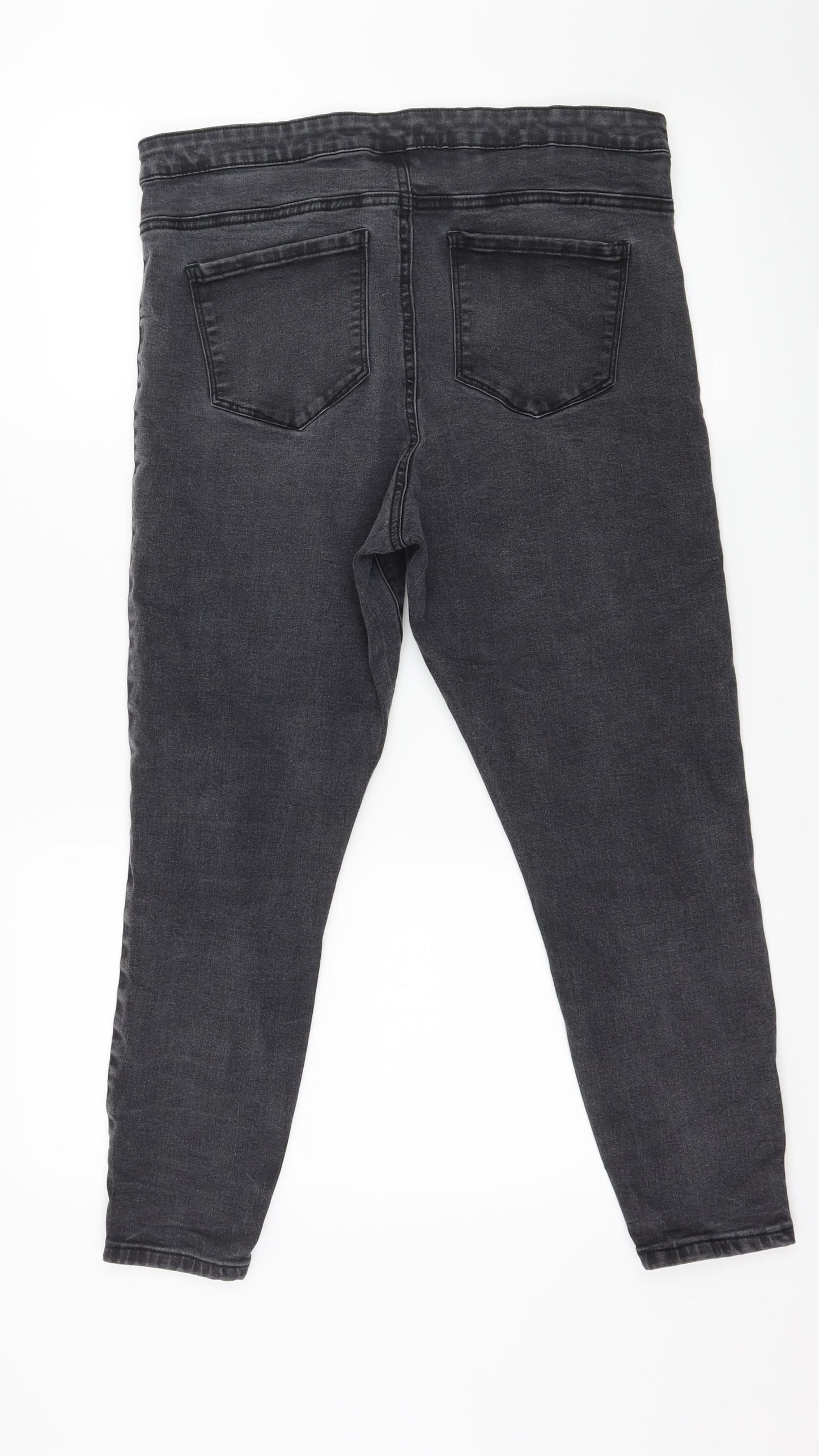 Denim & Co. Womens Grey  Denim Skinny Jeans Size 16 L24 in