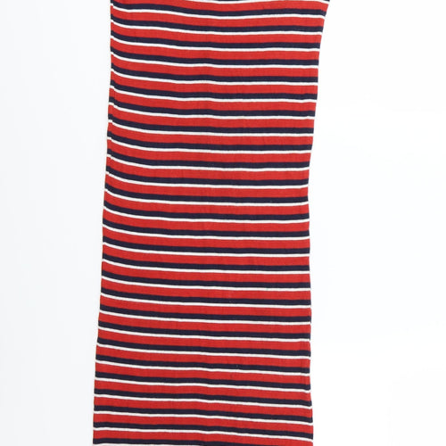 Pull&Bear Womens Multicoloured Striped Knit T-Shirt Dress  Size S