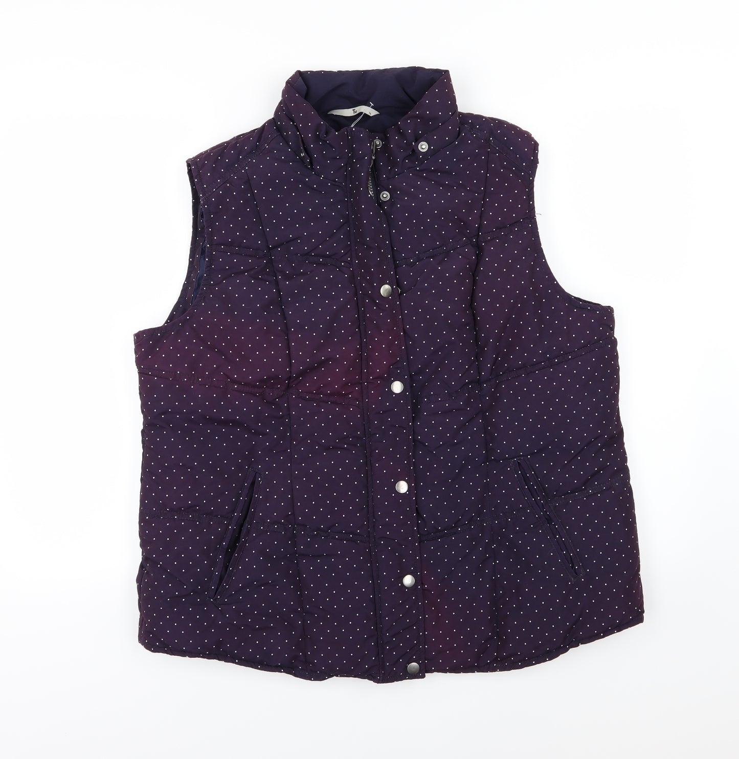 TU Womens Blue Polka Dot  Gilet Jacket Size 16