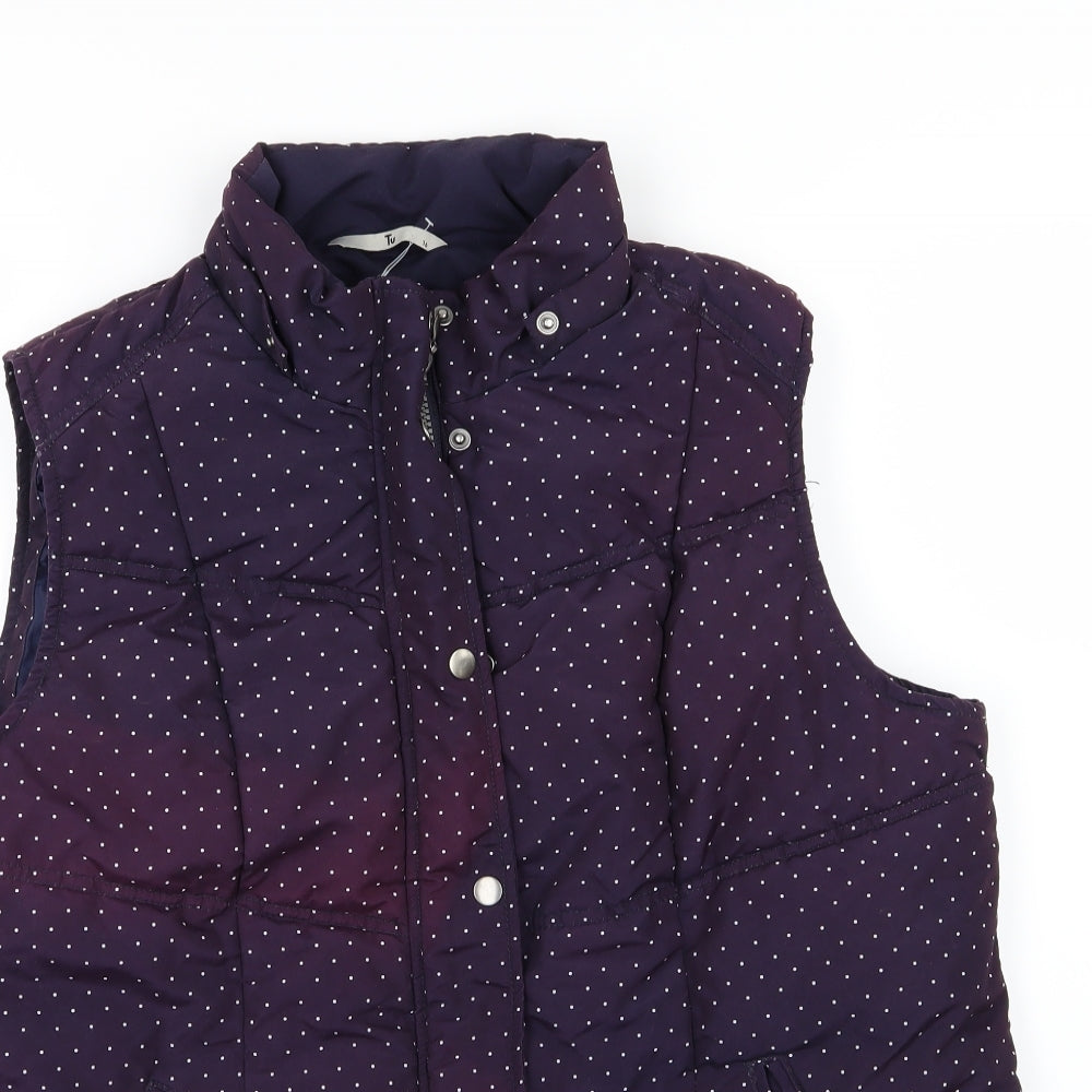 TU Womens Blue Polka Dot  Gilet Jacket Size 16