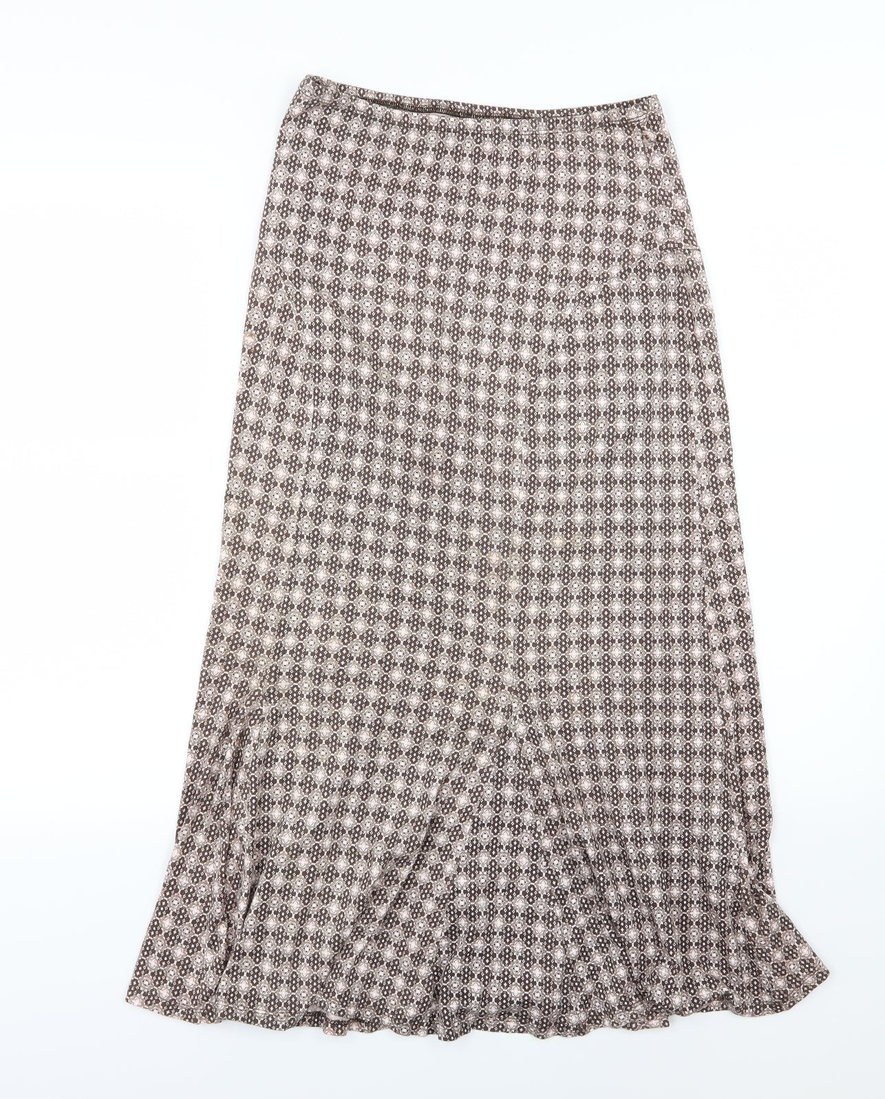M&Co Womens Pink Geometric Jersey Straight & Pencil Skirt Size 10