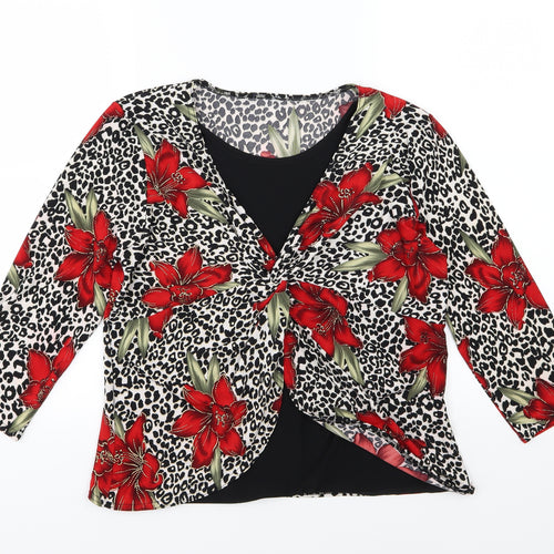 Preqworn Womens Multicoloured Animal Print  Basic Blouse Size M  - Floral