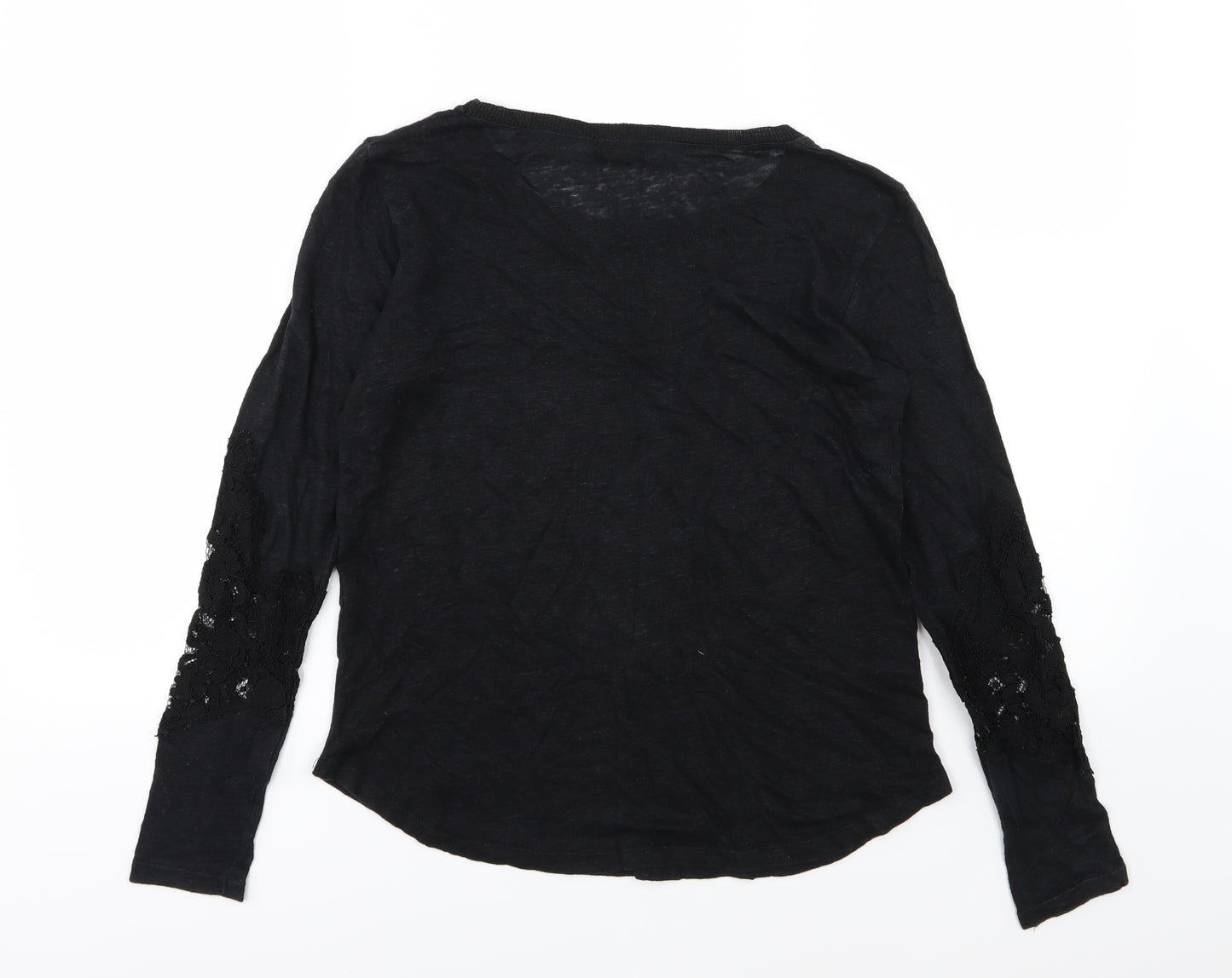 Zara Womens Black Floral Knit Pullover Jumper Size S