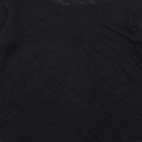 Zara Womens Black Floral Knit Pullover Jumper Size S
