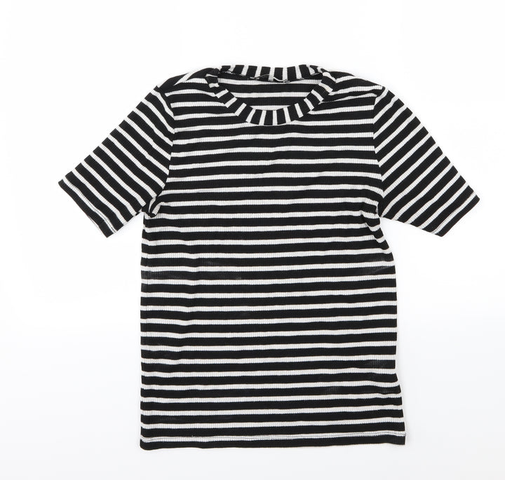 Oasis Womens Black Striped Knit Pullover Jumper Size M