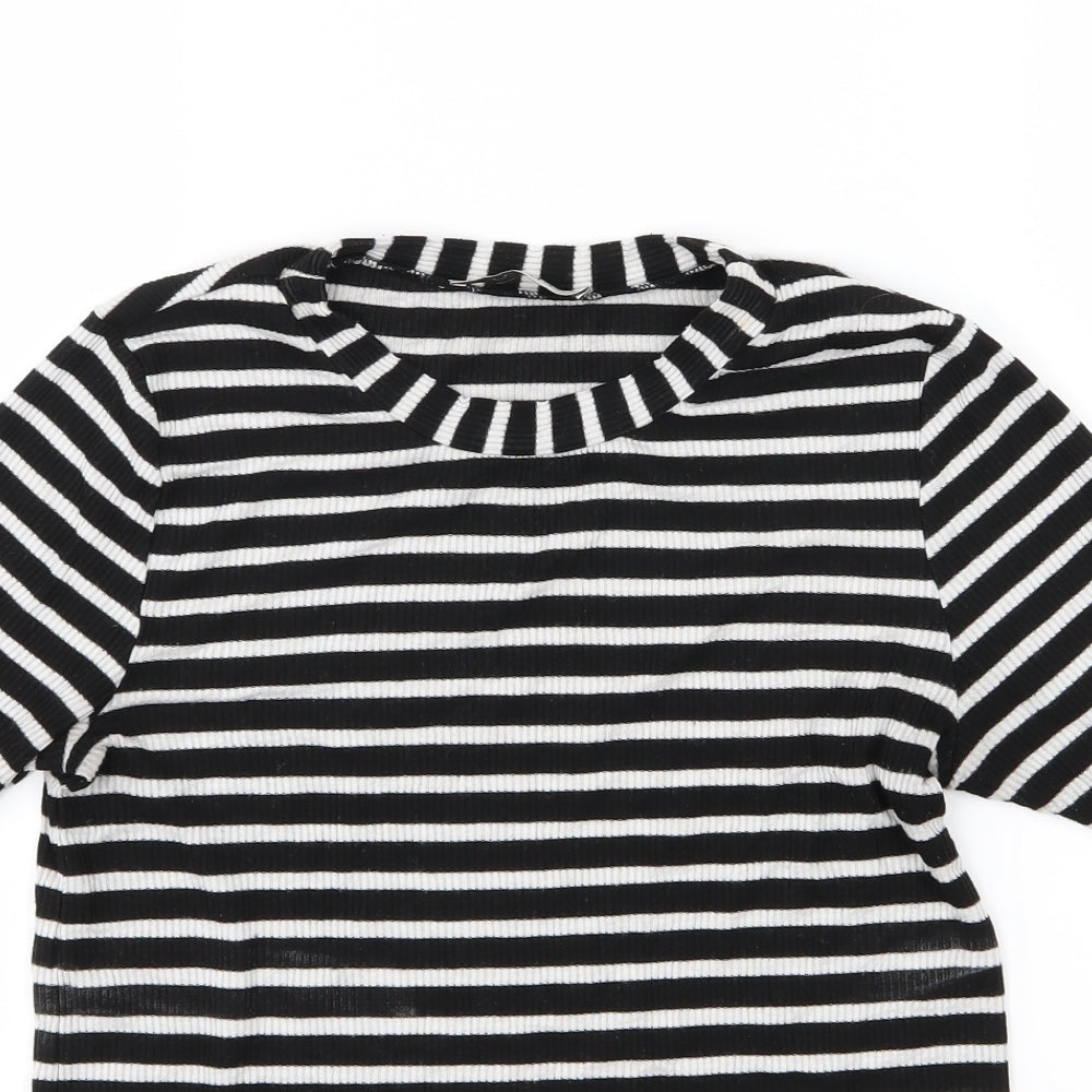 Oasis Womens Black Striped Knit Pullover Jumper Size M