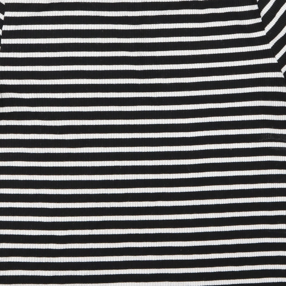 Oasis Womens Black Striped Knit Pullover Jumper Size M