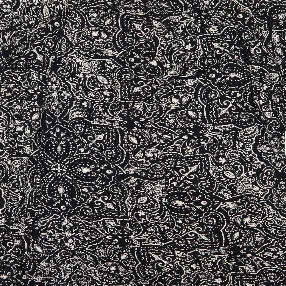 Yours Womens Black Floral Jersey A-Line  Size 20
