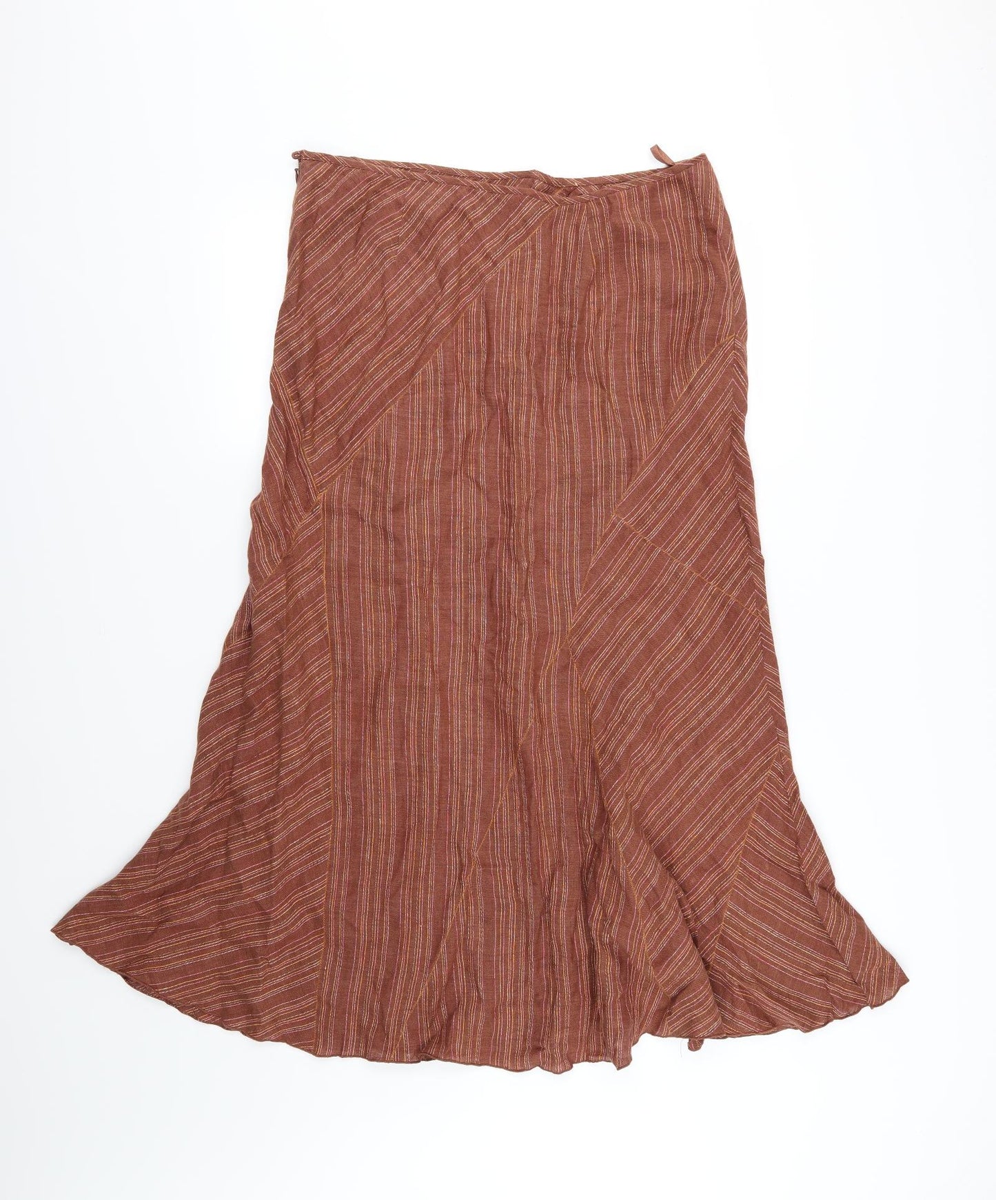 Per Una Womens Brown Striped  Flare Skirt Size 16