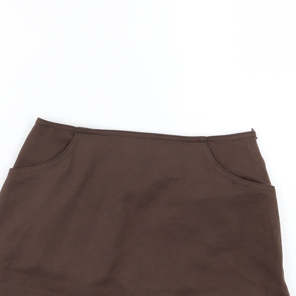 Preworn Womens Brown   A-Line Skirt Size XS