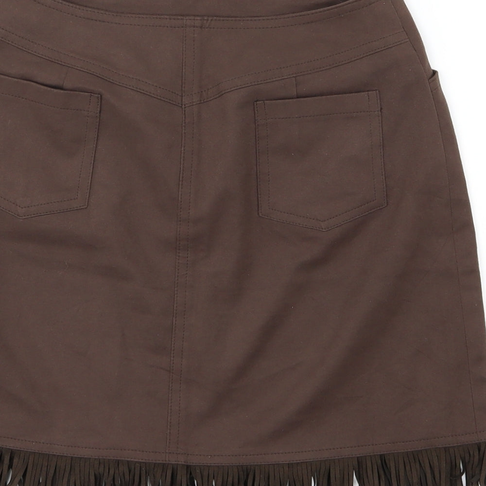 Preworn Womens Brown   A-Line Skirt Size XS