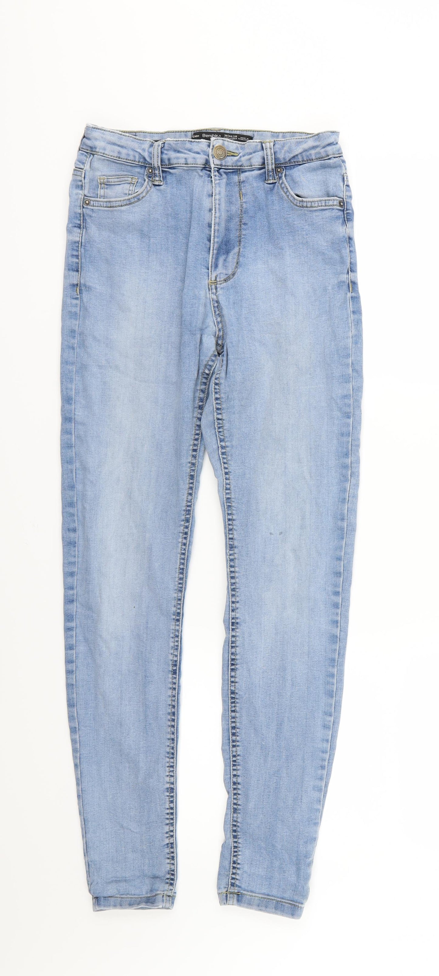 Bershka Womens Blue  Denim Skinny Jeans Size 10 L29 in