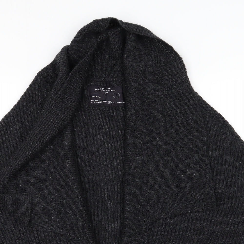 All Saints Womens Black  Knit Cardigan Jumper Size 14