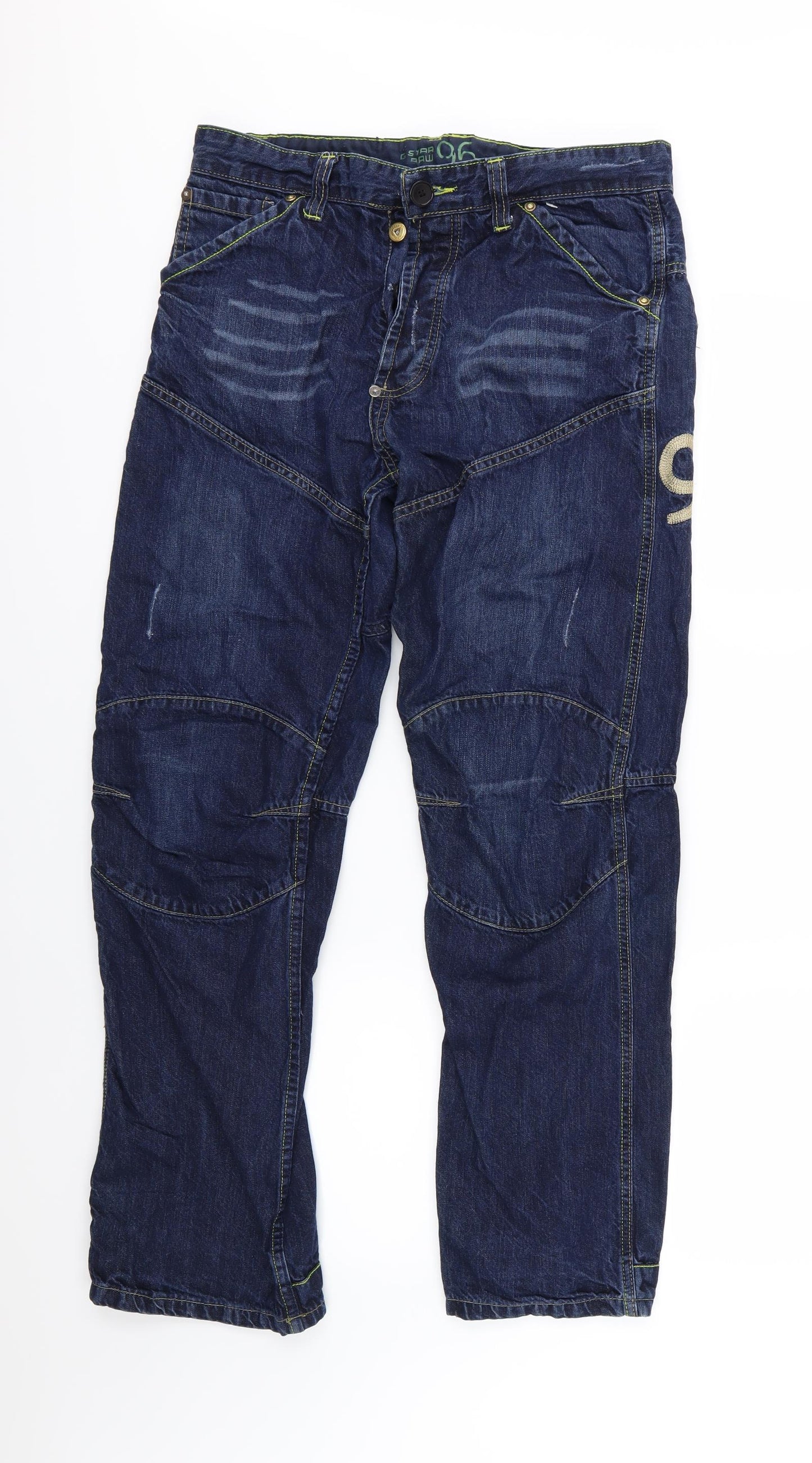 G-Star Mens Blue  Denim Straight Jeans Size 34 L32 in