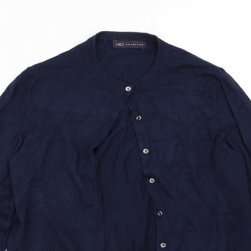 Marks and Spencer Womens Blue  Knit Cardigan Jumper Size 14