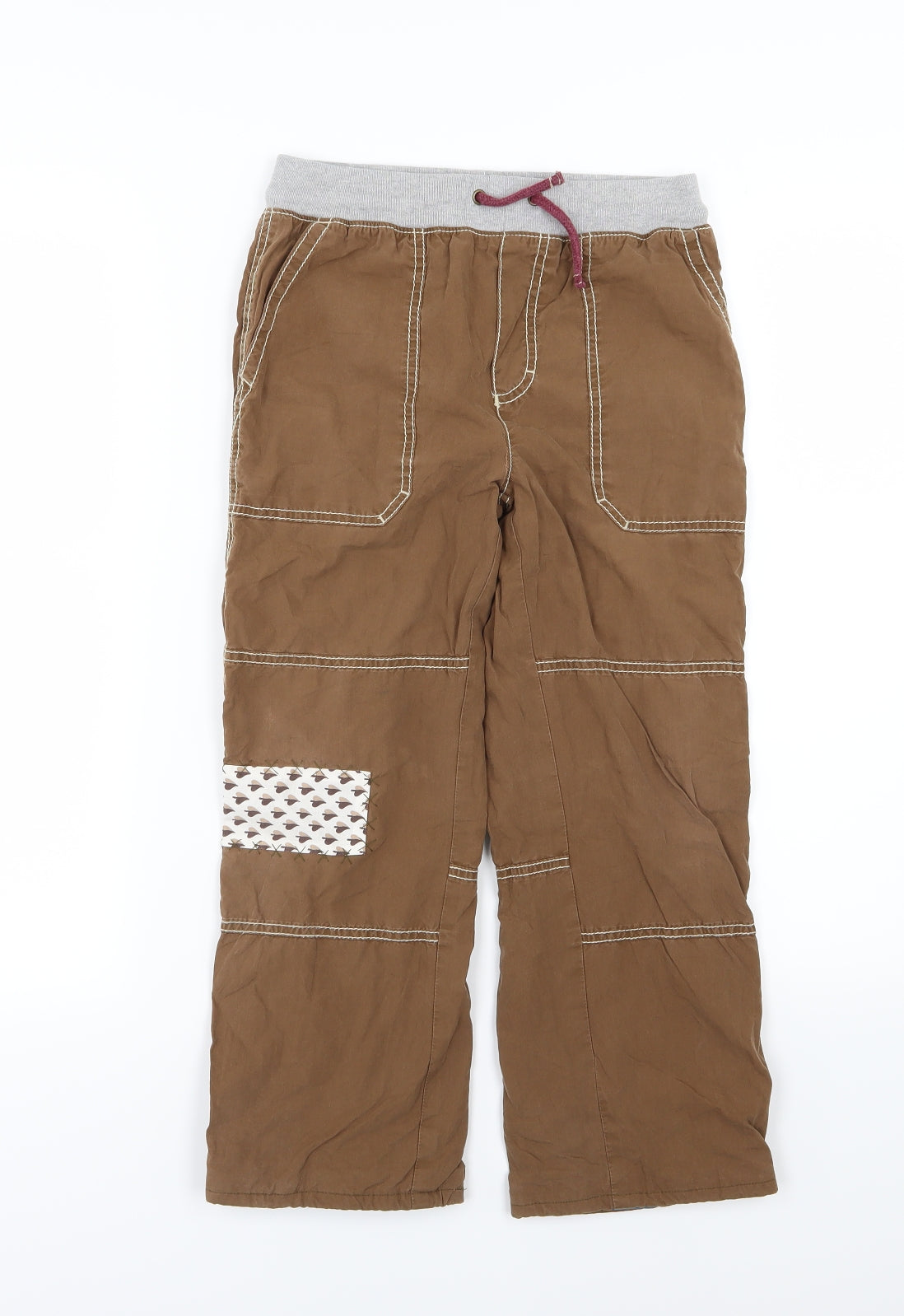 Mini Boden Girls Brown  Damask Cargo Trousers Size 10 Years