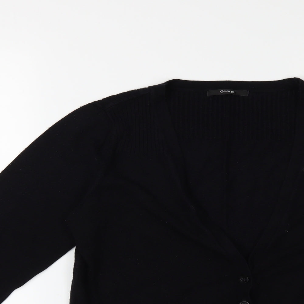 George Womens Black  Knit Cardigan Jumper Size 14