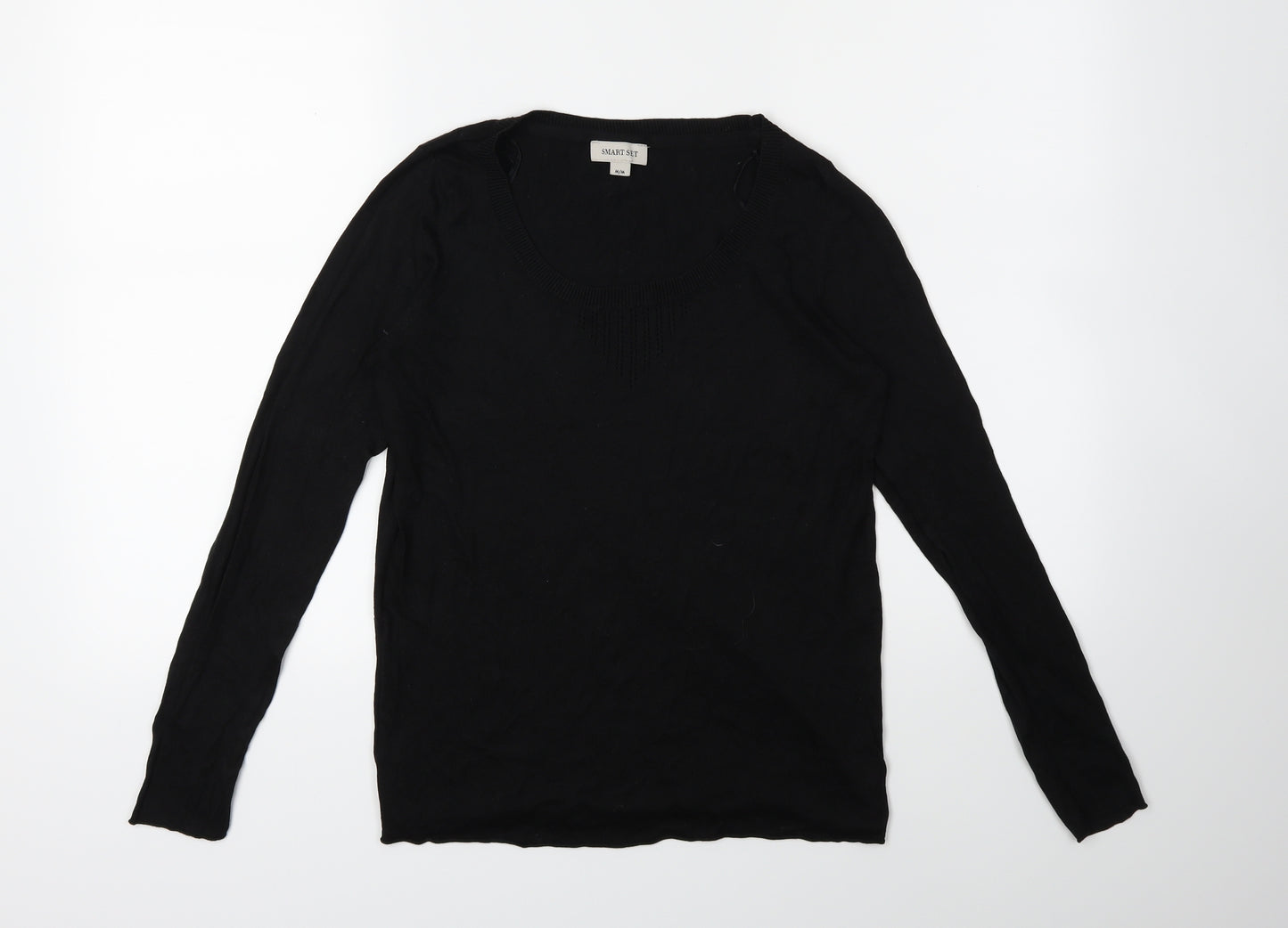 Smart Set Womens Black  Knit Pullover Jumper Size M