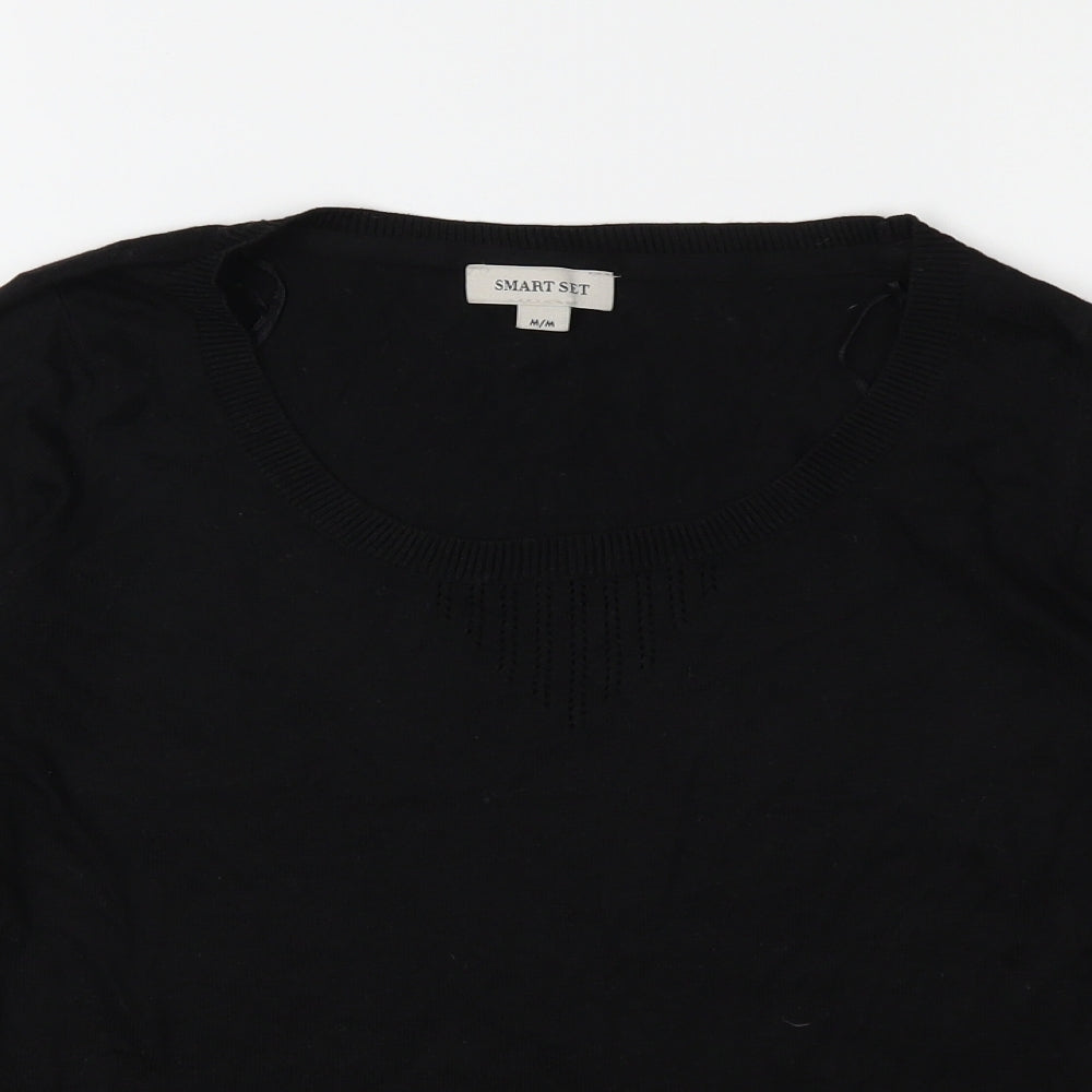 Smart Set Womens Black  Knit Pullover Jumper Size M