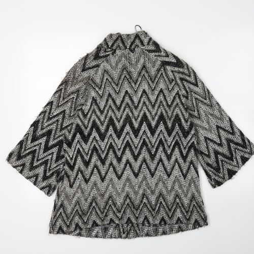 Roman Womens Grey Check  Cardigan Jumper Size S