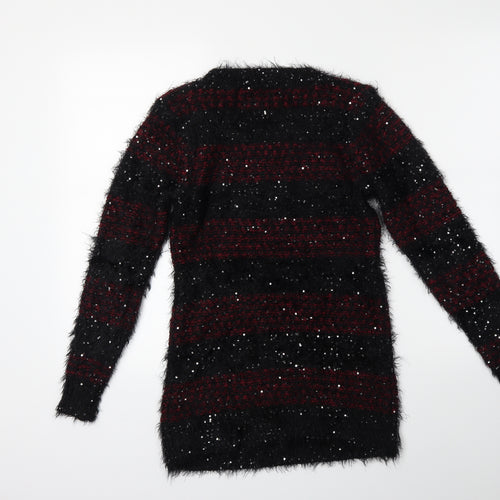 Katsumi Womens Black Striped Knit Pullover Jumper Size S