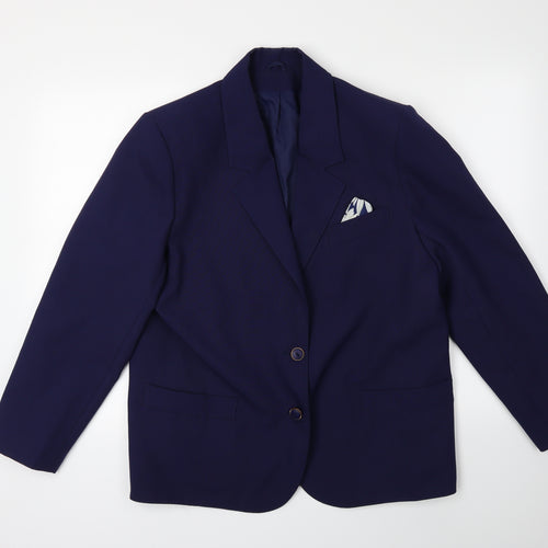 Preworn Womens Blue   Jacket Suit Jacket Size 14