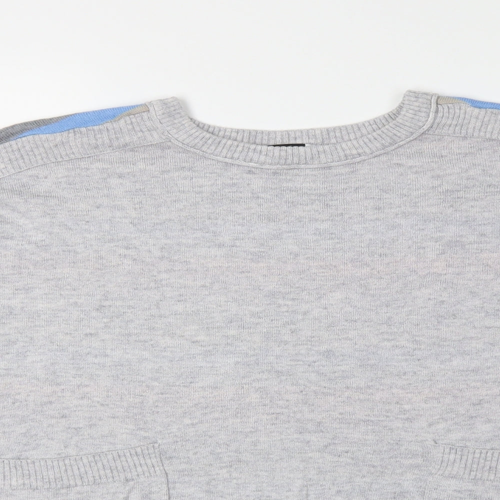 Clarity Womens Grey  Knit Pullover Jumper Size L