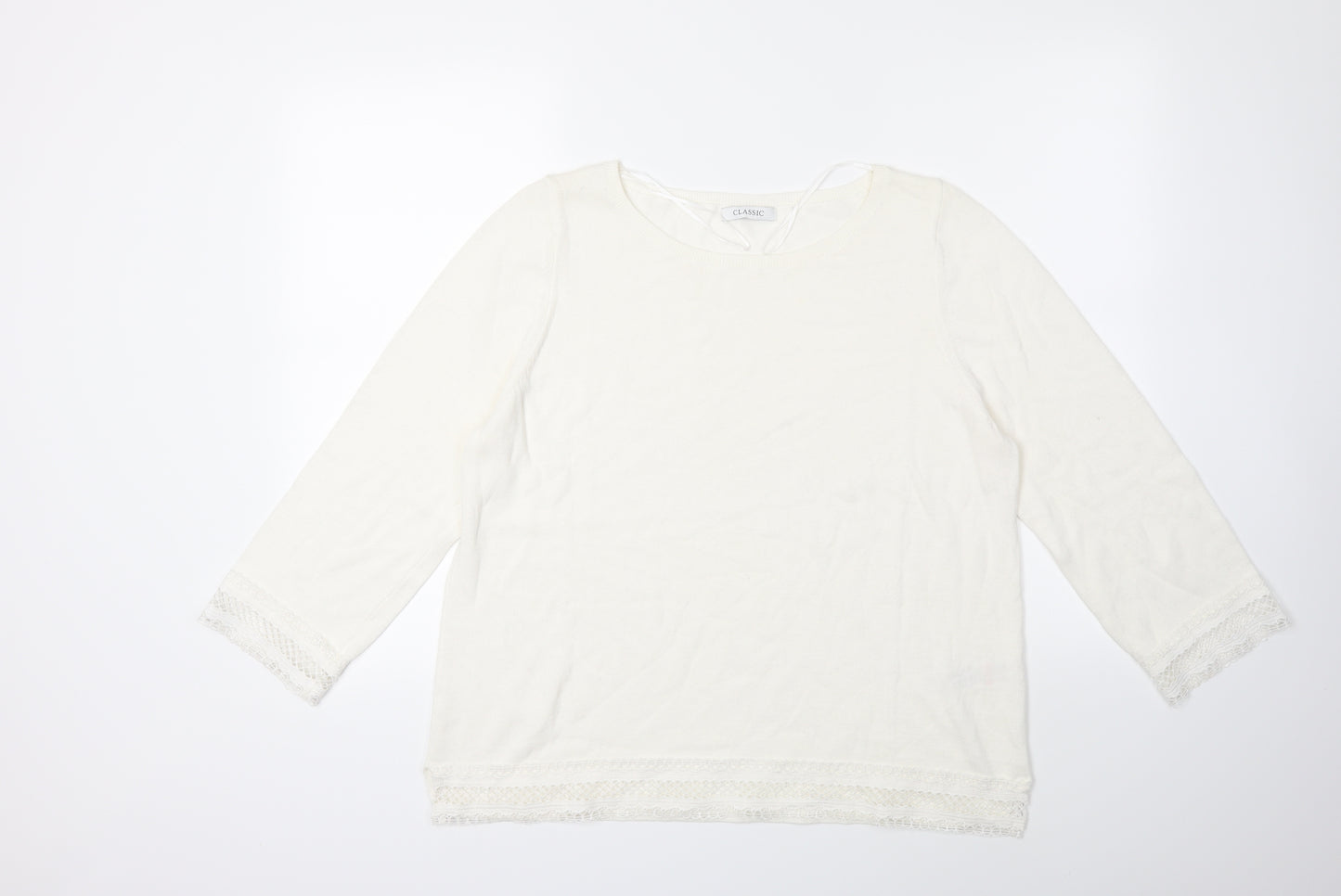 Marks and Spencer Womens White   Pullover Jumper Size 16