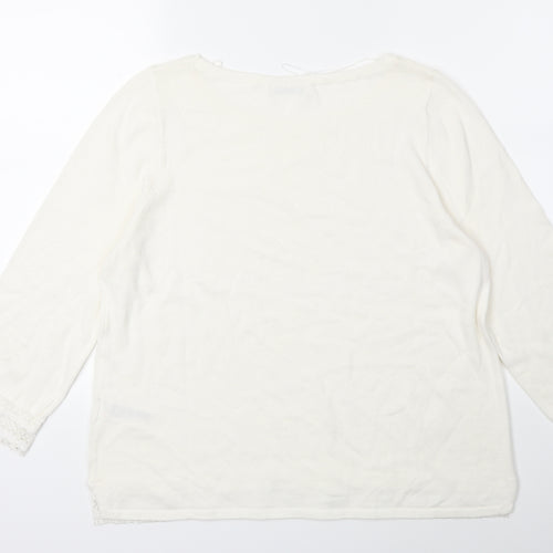 Marks and Spencer Womens White   Pullover Jumper Size 16