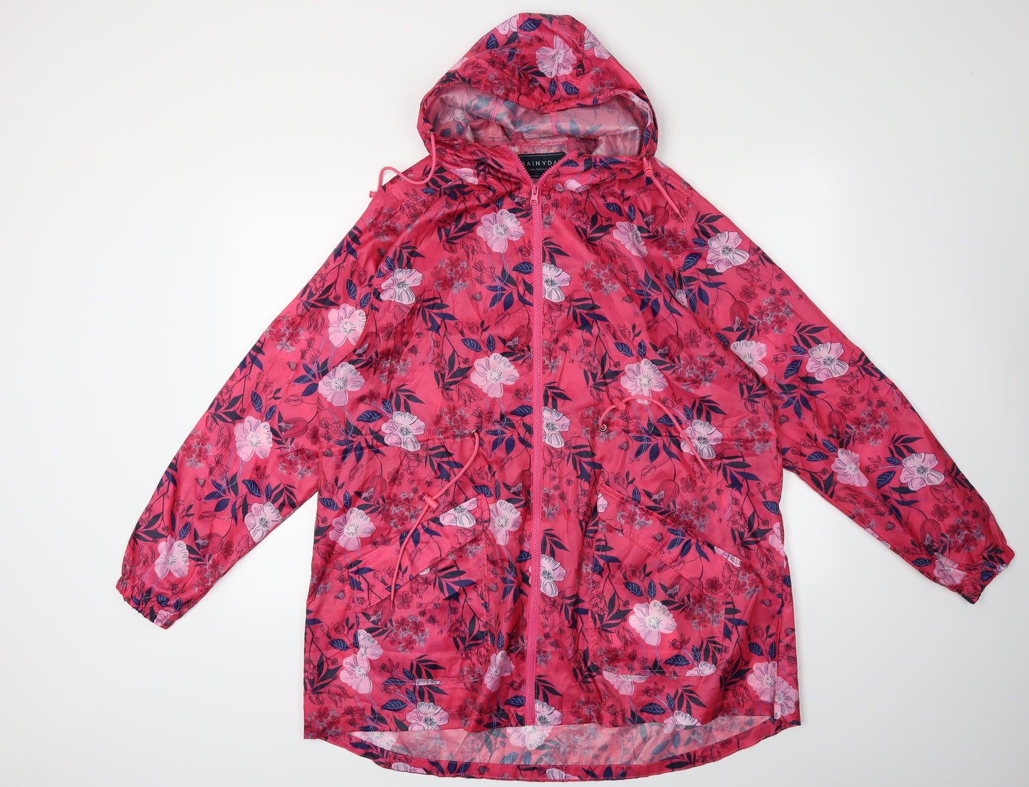 Rainydays Womens Pink Floral  Rain Coat Coat Size L