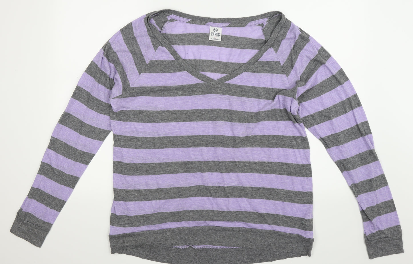 Victoria's Secret Womens Multicoloured Striped  Basic T-Shirt Size L