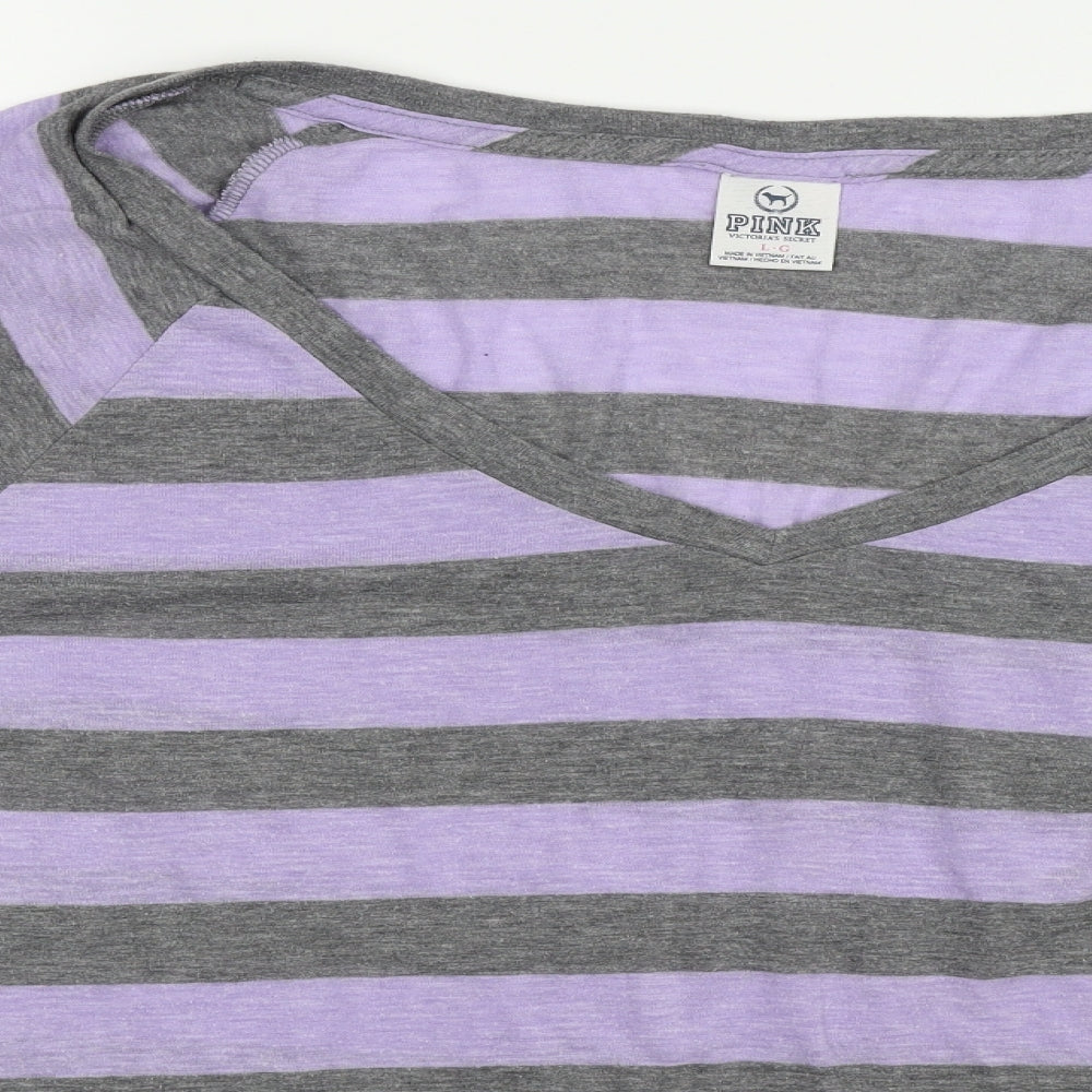 Victoria's Secret Womens Multicoloured Striped  Basic T-Shirt Size L