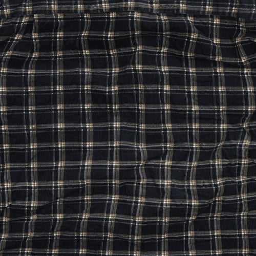 Neveisiop Mens Blue Check Corduroy  Button-Up Size XL